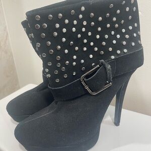 Penny Loves Kenny Black Studded Heeled Boots